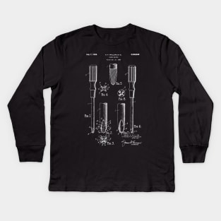 Screw Driver patent 1936 carpenter gift Kids Long Sleeve T-Shirt